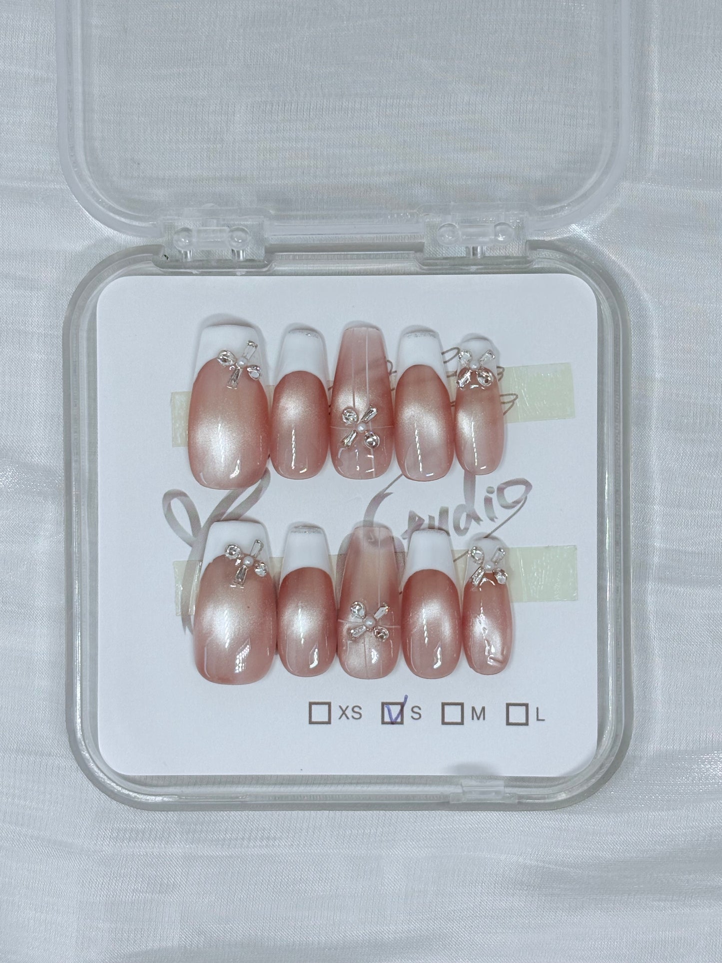 French Tip with Pink Base - Size S