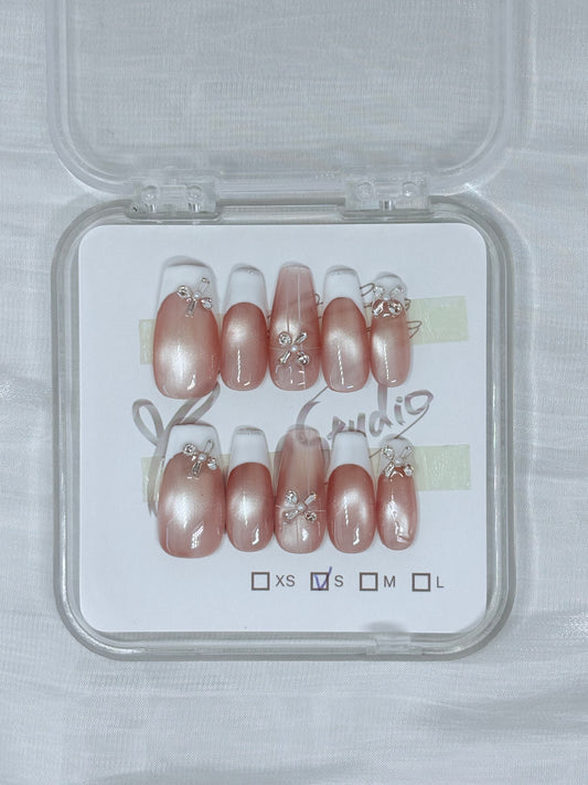French Tip with Pink Base - Size S