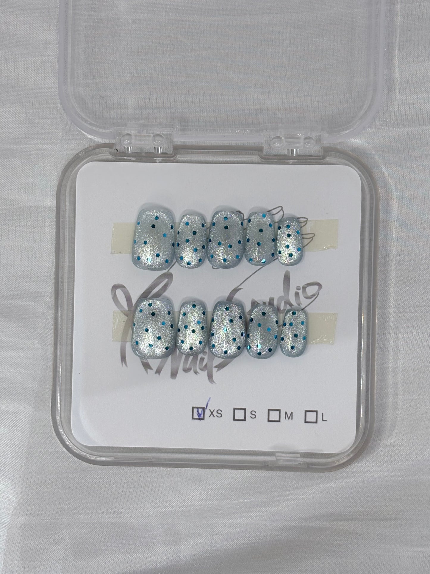 Blue Cat Eye Polka Dot
