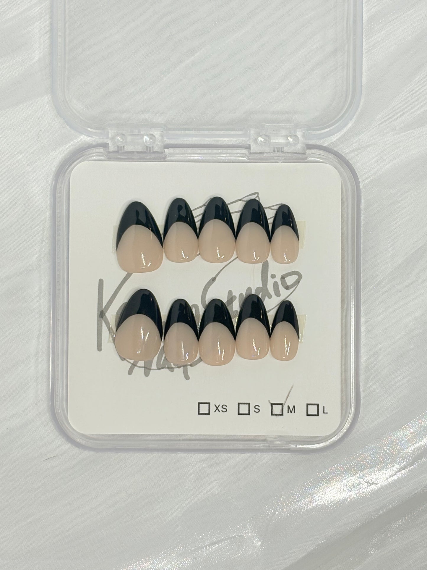 Black French - Almond Shape - Size M
