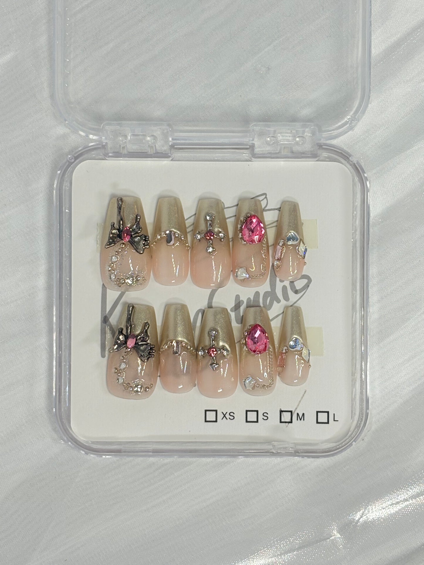 Golden Butterfly With Gem - Size M