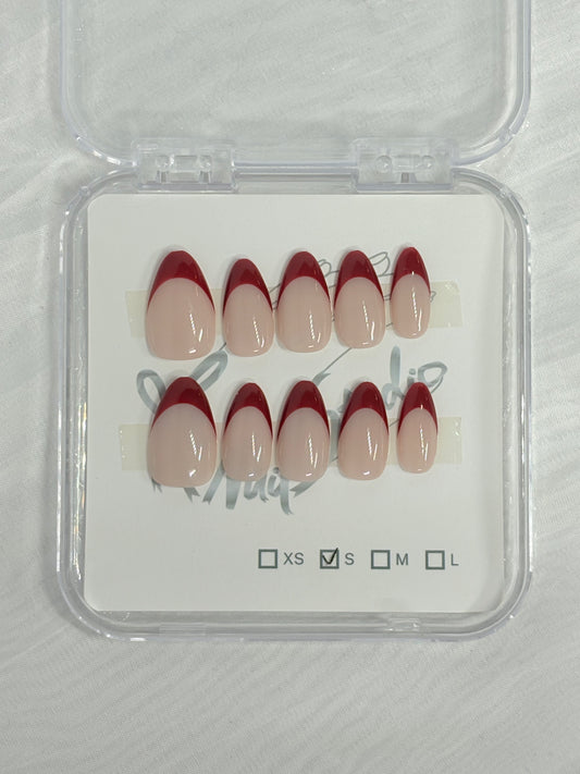 Red French - Almond Shape
